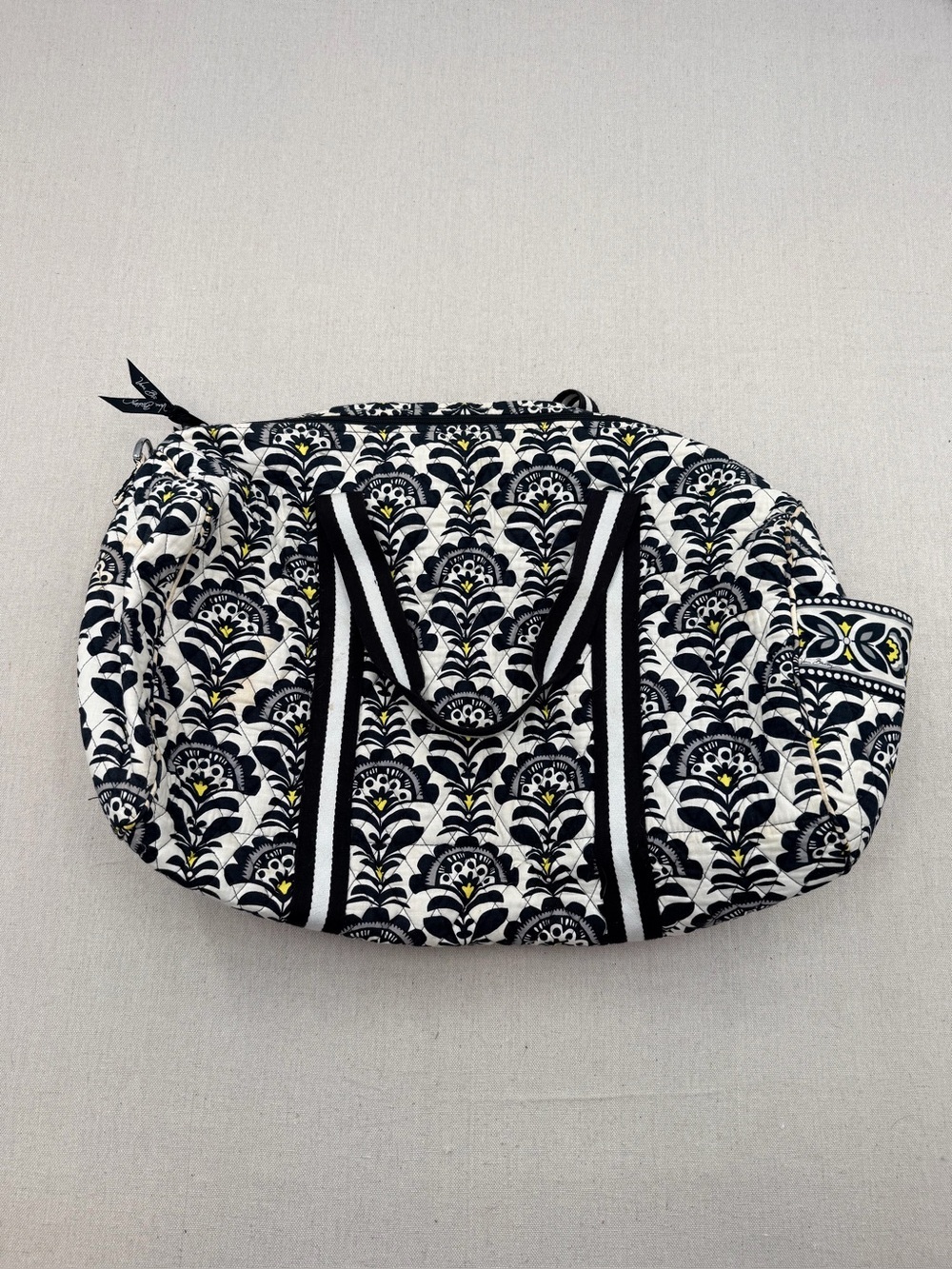Vera Bradley Quilted Floral Black & White Tote Bag